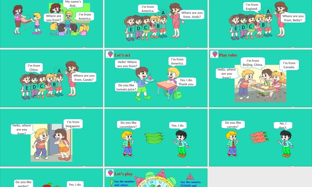 四年级英语上册 Fun Time 1（Recycle 2）课件 人教精通版（三起）-人教版小学四年级上册英语课件