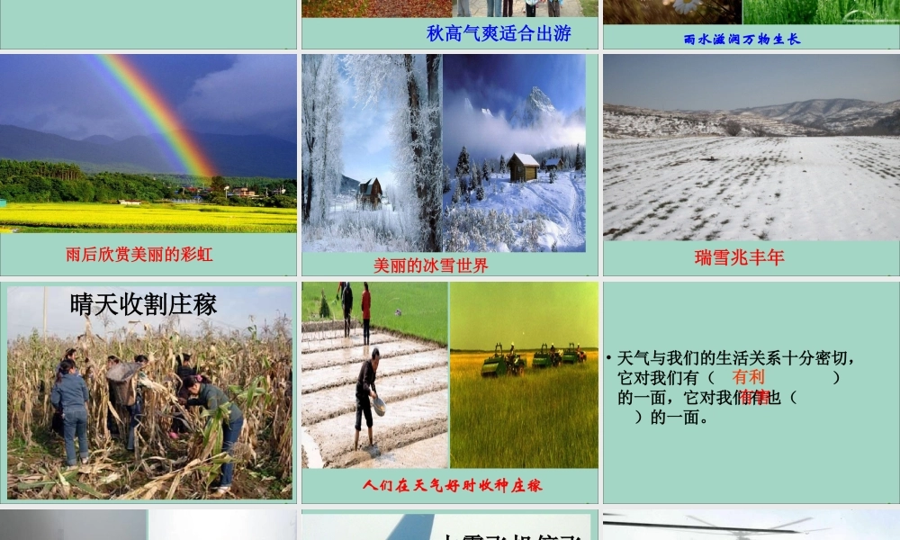四年级科学下册 第二单元 天气 第5课 天气与生活课件3 冀人版-人教版小学四年级下册自然科学课件
