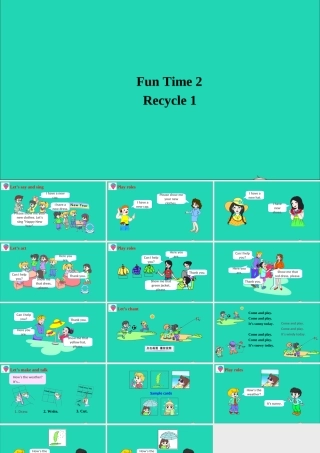 四年级英语上册 Fun Time 2（Recycle 1）课件+素材 人教精通版（三起）