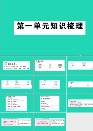四年级英语上册 Unit 1 My classroom单元知识梳理课件 人教PEP-人教PEP小学四年级上册英语课件