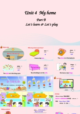 四年级英语上册 Unit 4 My home Part B 第1课时备用课件+素材 人教PEP