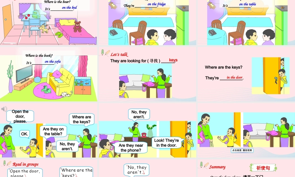 四年级英语上册 Unit 4 My home Part B 第2课时备用课件+素材 人教PEP