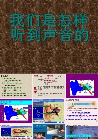 四年级科学下册 第二章 第4课《我们怎样听到声音》课件2 新人教版-新人教版小学四年级下册自然科学课件