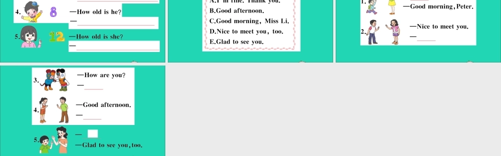 四年级英语上册 Unit 1 Nice to meet you作业课件 湘少版-湘少版小学四年级上册英语课件