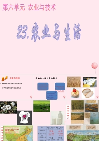 四年级科学下册 第六单元 农业与技术 第23课《农业与生活》课件 冀教版-冀教版小学四年级下册自然科学课件