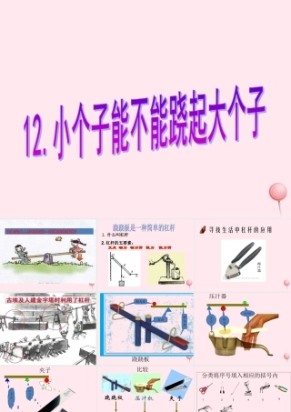 四年级科学下册 第三单元 第12课《小个子能不能跷起大个子》课件2 鄂教版-鄂教版小学四年级下册自然科学课件