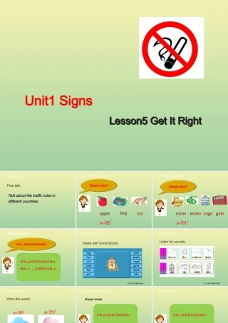 四年级英语上册 Unit 1 Signs Lesson 5 Get It Right教学课件 北师大版（三起）-北师大版小学四年级上册英语课件