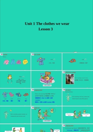 四年级英语上册 Unit 1 The Clothes We Wear Lesson 3 Coat and Scarf课件+素材 冀教版（三起）