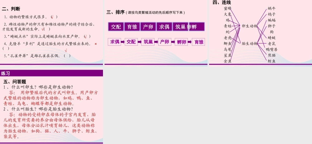 四年级科学下册 2 新的生命 7 动物的繁殖活动课件2 教科版-教科版小学四年级下册自然科学课件