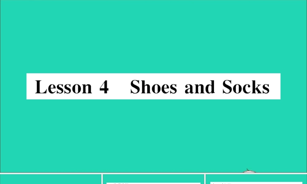 四年级英语上册 Unit 1 The Clothes We Wear Lesson 4 Shoes and Socks作业课件 冀教版（三起）-冀教版小学四年级上册英语课件