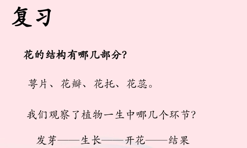 四年级科学下册 2.1《花开花落为哪》课件4 湘教版-湘教版小学四年级下册自然科学课件