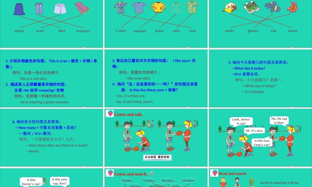 四年级英语上册 Unit 1 The Clothes We Wear（Again please）课件+素材 冀教版（三起）