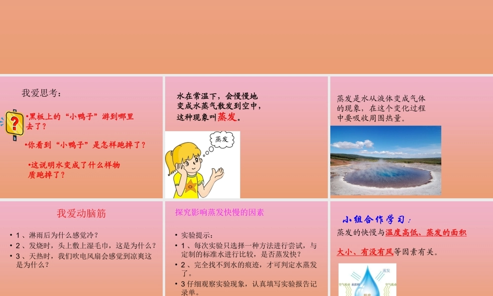 四年级科学下册 第三单元 物质的状态 第8课 水到哪里去了课件1 冀人版-人教版小学四年级下册自然科学课件