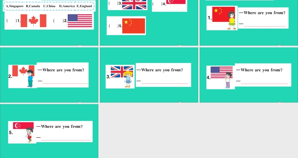 四年级英语上册 Unit 1 This is my new friend Lesson 2作业课件 人教精通版（三起）-人教版小学四年级上册英语课件