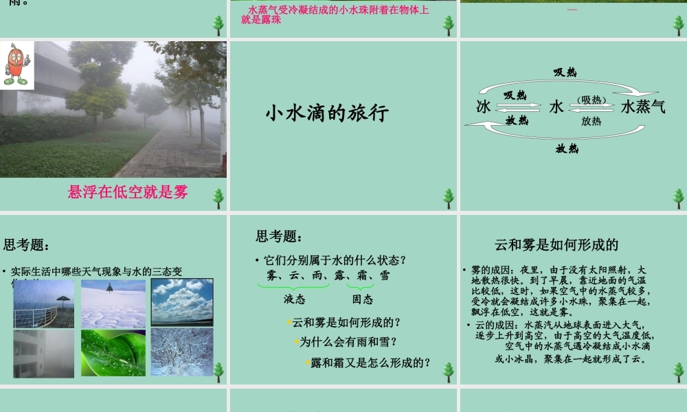 四年级科学下册 第三单元 物质的状态 第9课 雨的形成课件4 冀人版-人教版小学四年级下册自然科学课件