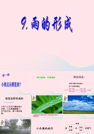 四年级科学下册 第三单元 物质的状态 第9课《雨的形成》课件4 冀教版-冀教版小学四年级下册自然科学课件