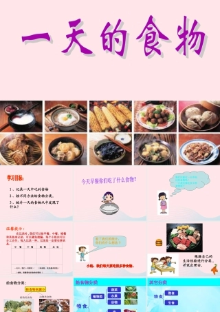 四年级科学下册 3 食物 1 一天的食物课件1 教科版-教科版小学四年级下册自然科学课件