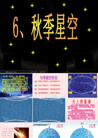 四年级科学上册 第二单元 秋冬星空 第6课《秋季星空》课件（1） 青岛版五四制-青岛版小学四年级上册自然科学课件