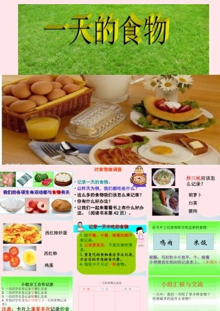 四年级科学下册 3 食物 1 一天的食物课件3 教科版-教科版小学四年级下册自然科学课件