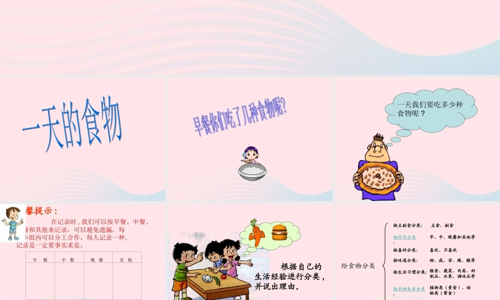 四年级科学下册 3 食物 1 一天的食物课件4 教科版-教科版小学四年级下册自然科学课件