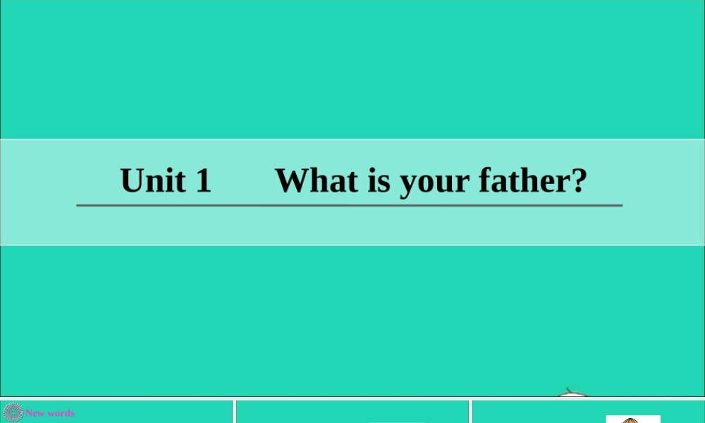 四年级英语上册 Unit 1 What is Your Father Part A课件+素材 陕旅版（三起）
