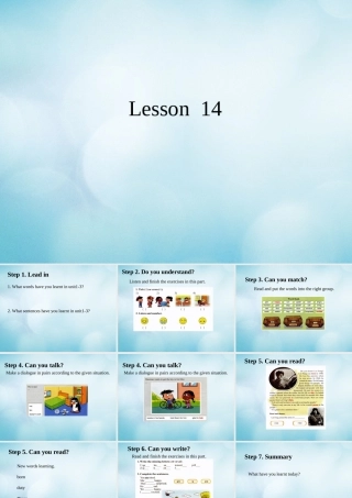 四年级英语上册 Unit 4 Revision Lesson 14课件 北京课改版-北京课改版小学四年级上册英语课件