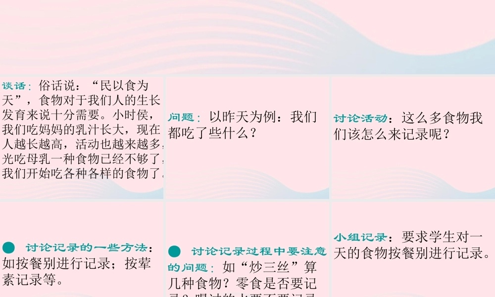 四年级科学下册 3 食物 1 一天的食物课件8 教科版-教科版小学四年级下册自然科学课件