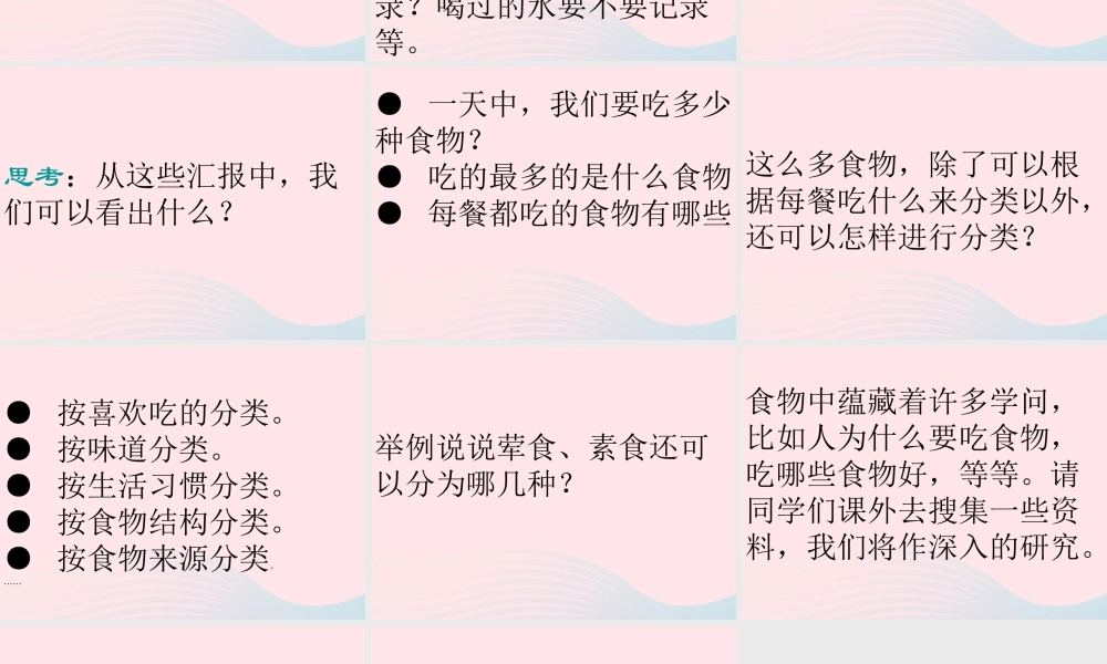 四年级科学下册 3 食物 1 一天的食物课件8 教科版-教科版小学四年级下册自然科学课件