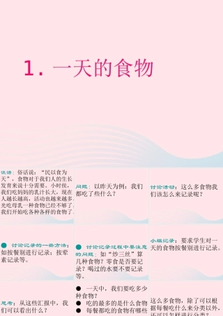 四年级科学下册 3 食物 1 一天的食物课件8 教科版-教科版小学四年级下册自然科学课件