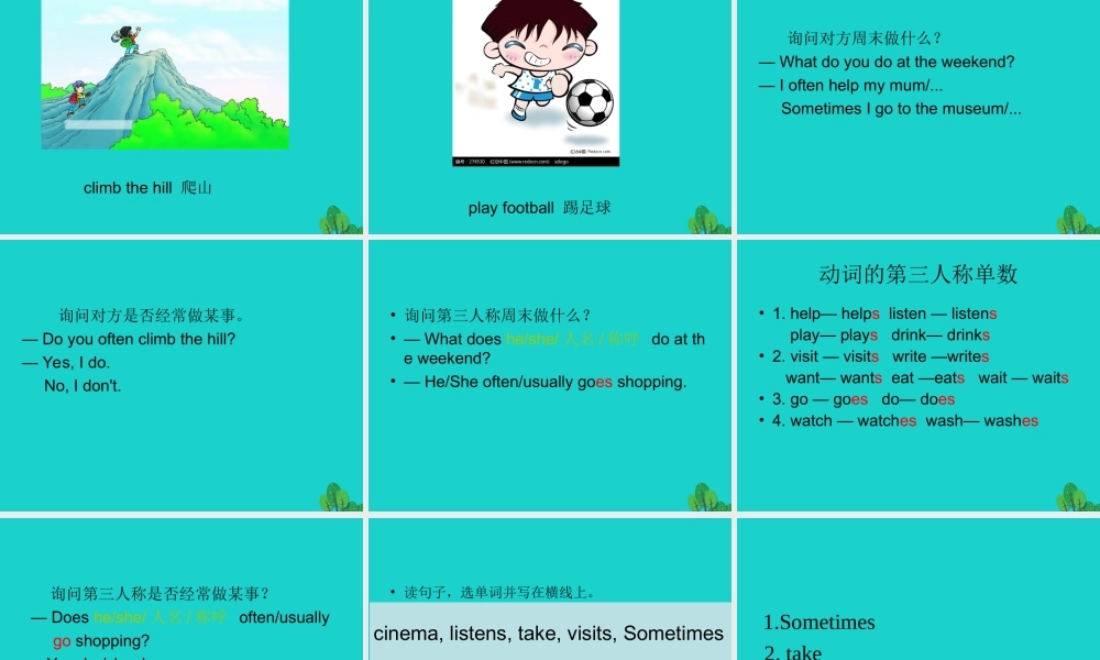 四年级英语上册 Unit 4 Seasons复习课件 鲁科版-鲁科版小学四年级上册英语课件