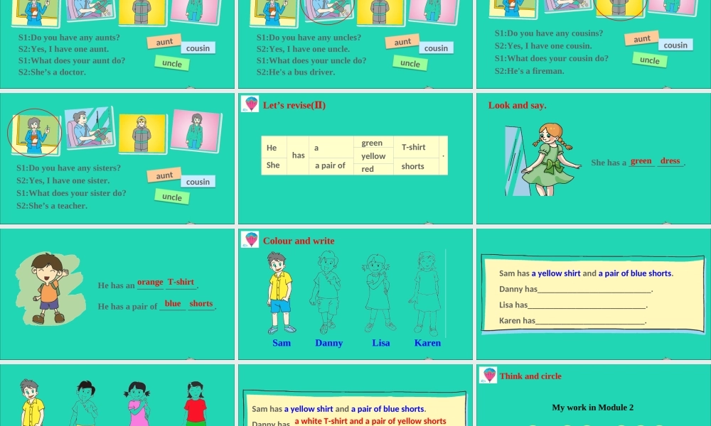 四年级英语上册 Module 2 My family my friends and Me（Revision 2）课件 沪教牛津版（三起）-牛津版小学四年级上册英语课件