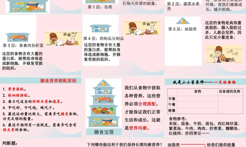 四年级科学下册 3 食物 3 营养要均衡课件1 教科版-教科版小学四年级下册自然科学课件