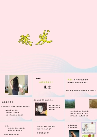 四年级科学上册 第四单元 水循环 第13课《蒸发》课件（2） 青岛版五四制-青岛版小学四年级上册自然科学课件