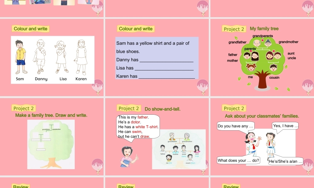 四年级英语上册 Module 2 My family my friends and Me（Revision）课件 牛津上海版-牛津上海版小学四年级上册英语课件