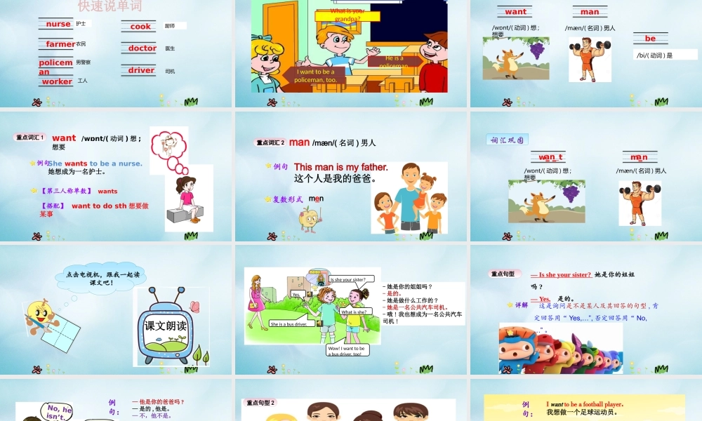 四年级英语上册 Unit 1 What Is Your Father（第3课时）课件 陕旅版（三起）-陕旅版小学四年级上册英语课件