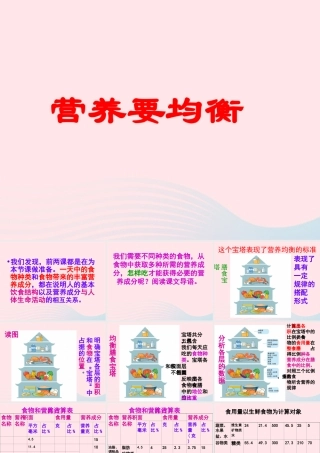 四年级科学下册 3 食物 3 营养要均衡课件4 教科版-教科版小学四年级下册自然科学课件
