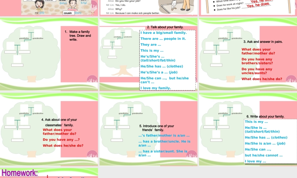 四年级英语上册 Module 2 My family my friends and Me（Revision）课件2 牛津上海版-牛津上海版小学四年级上册英语课件