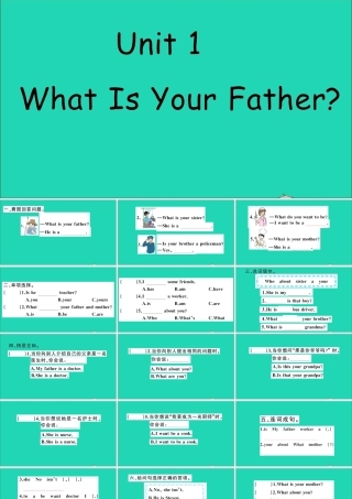 四年级英语上册 Unit 1 What is Your Father作业课件 陕旅版（三起）-陕旅版小学四年级上册英语课件