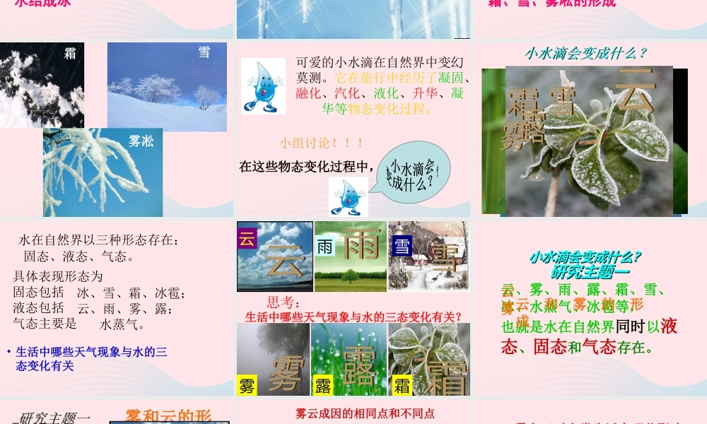 四年级科学上册 第四单元 水循环 第17课《小水滴的旅行》课件（2） 青岛版五四制-青岛版小学四年级上册自然科学课件