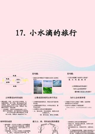 四年级科学上册 第四单元 水循环 第17课《小水滴的旅行》课件（3） 青岛版五四制-青岛版小学四年级上册自然科学课件