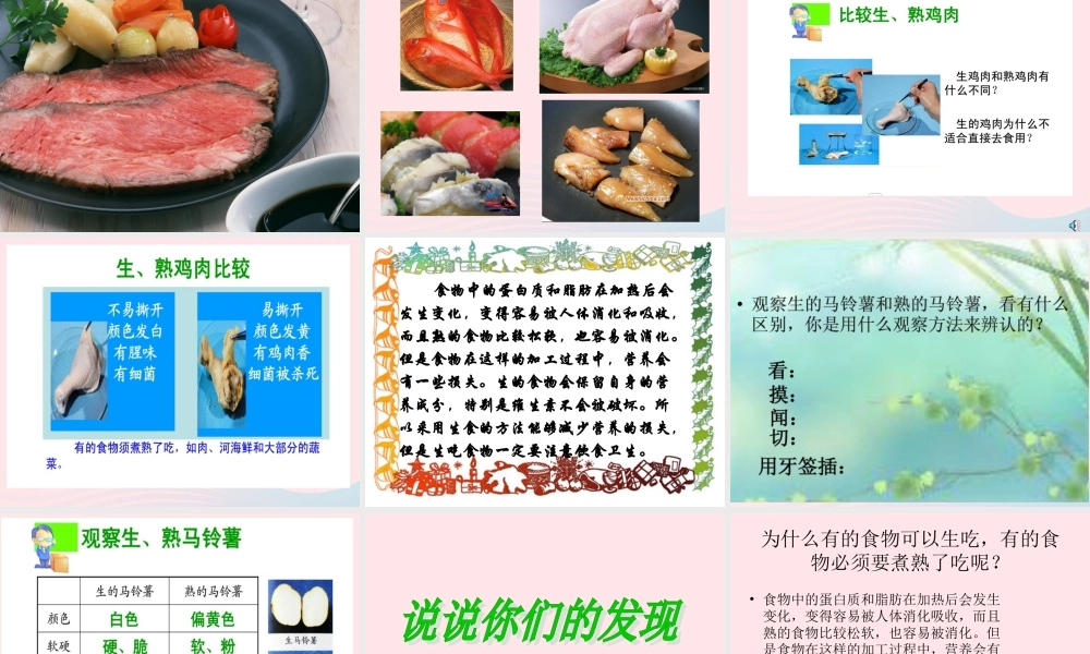 四年级科学下册 3 食物 4 生的食物和熟的食物课件4 教科版-教科版小学四年级下册自然科学课件