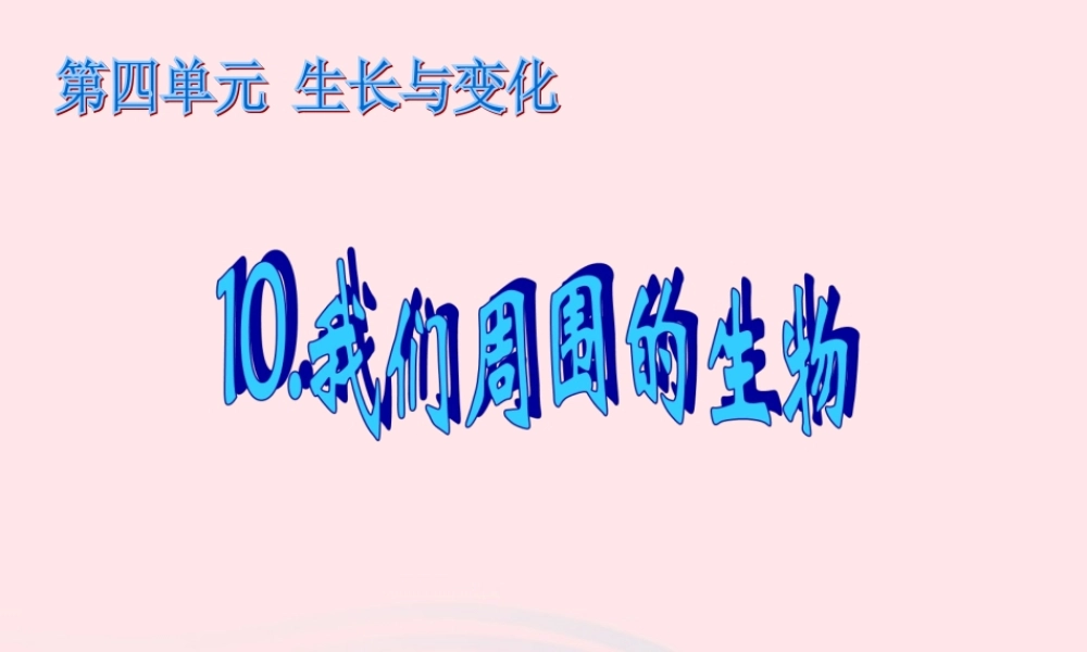 四年级科学下册 第四单元 生长与变化 第10课《周围的生物》课件2 冀教版-冀教版小学四年级下册自然科学课件