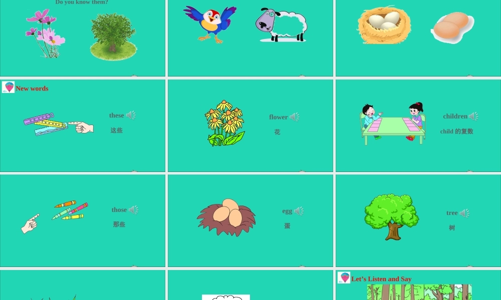 四年级英语上册 Unit 4 These are flowers课件+素材 湘少版