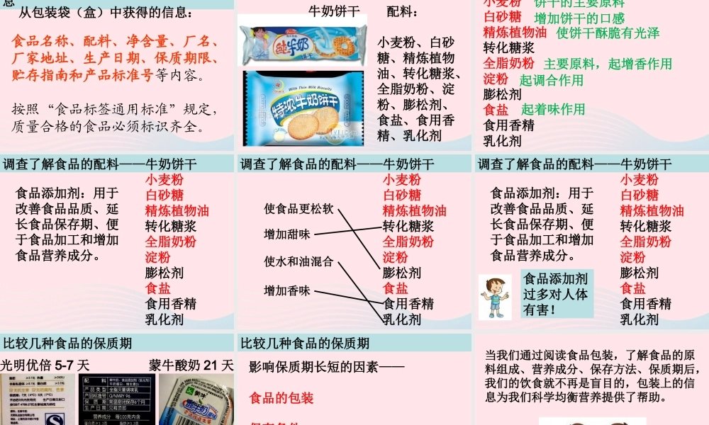 四年级科学下册 3 食物 7 食物包装上的信息课件1 教科版-教科版小学四年级下册自然科学课件