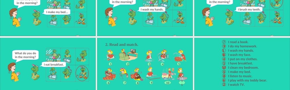 四年级英语上册 Unit 2 At Home Lesson 10 Brush and wash课件+素材 冀教版（三起）