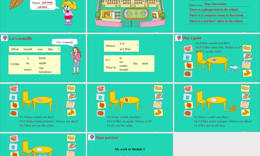 四年级英语上册 Module 3 Places and activities（Revision 3）课件 沪教牛津版（三起）-牛津版小学四年级上册英语课件