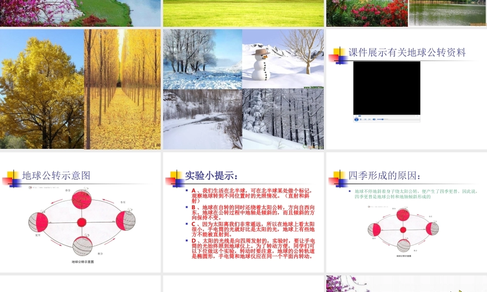 四年级科学下册 第五单元 太阳、地球和月亮 第22课《四季更替》课件1 青岛版五四制-青岛版小学四年级下册自然科学课件