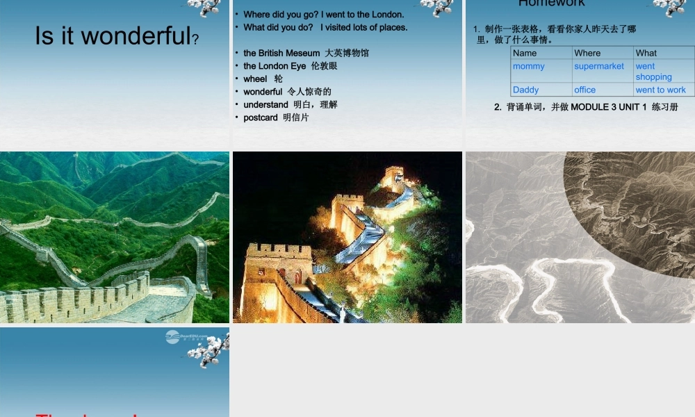 四年级英语上册 Module 3 Unit 1(3)课件 外研版