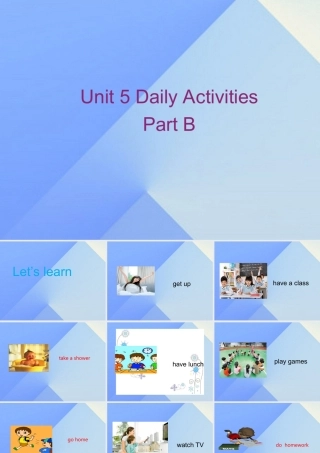 四年级英语上册 Unit 5 Daily activities part b课件2 （新版）闽教版-闽教版小学四年级上册英语课件