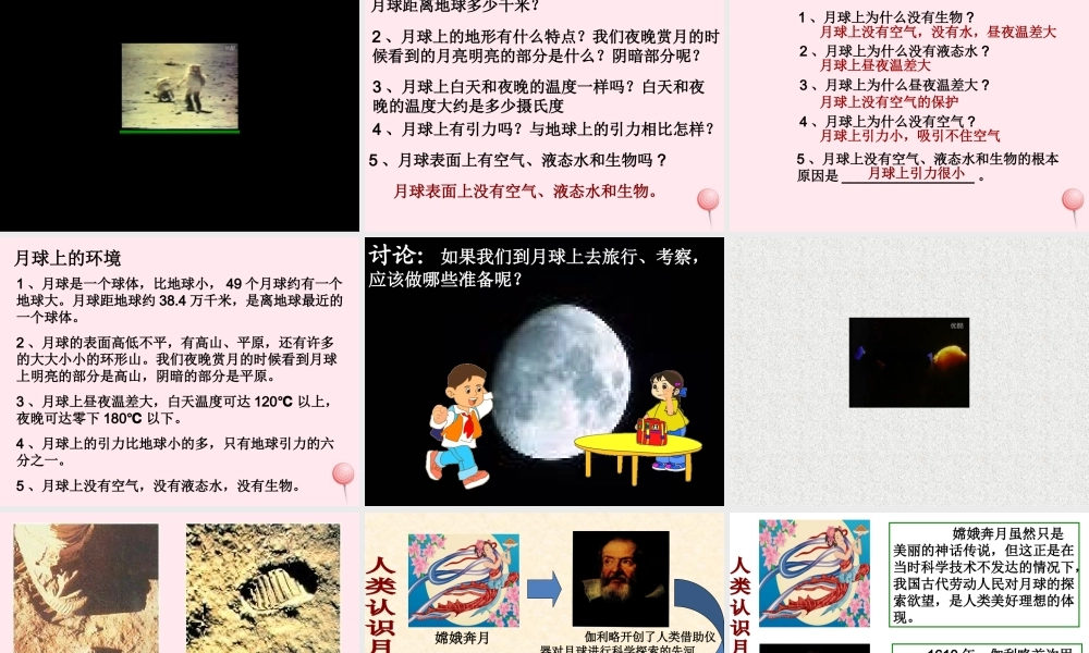 四年级科学下册 第五单元 太阳、地球和月亮 第24课《登上月球》课件 青岛版五四制-青岛版小学四年级下册自然科学课件